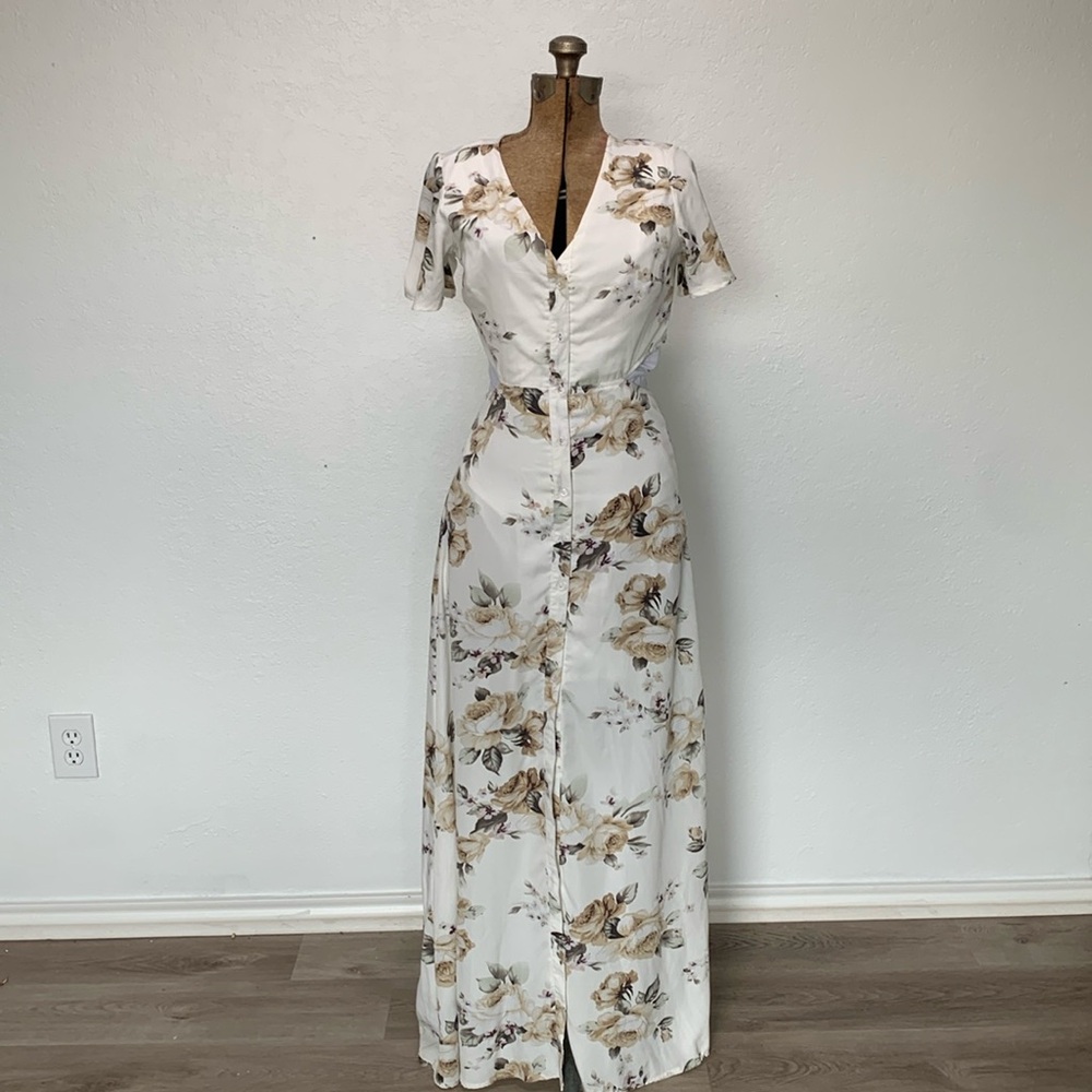 White floral dress by Nixon Asked Cash